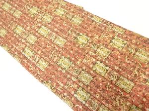 リサイクル　花鳥模様織出し名古屋帯